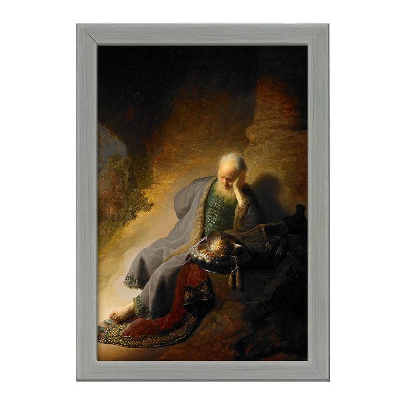 تابلو خندالو طرح نقاشی سوگواری برای نابودی اورشلیم اثر رمبرانت کد F12118