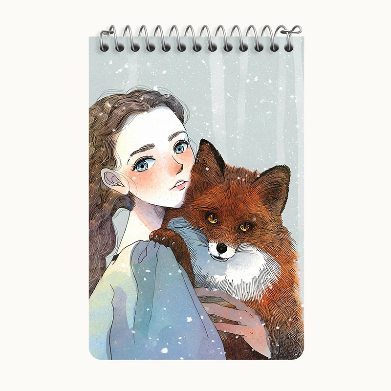 دفتر یادداشت 50 برگ خندالو طرح دختر و روباه کد F9199