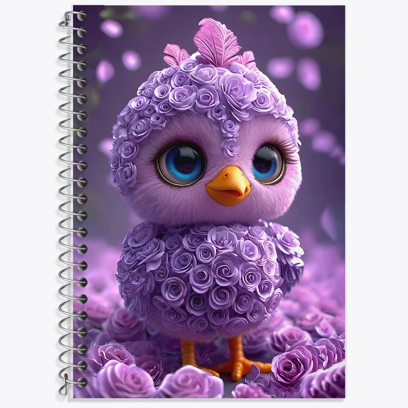 دفتر نت موسیقی 50 برگ خندالو طرح جوجه گل بنفش کد F12817