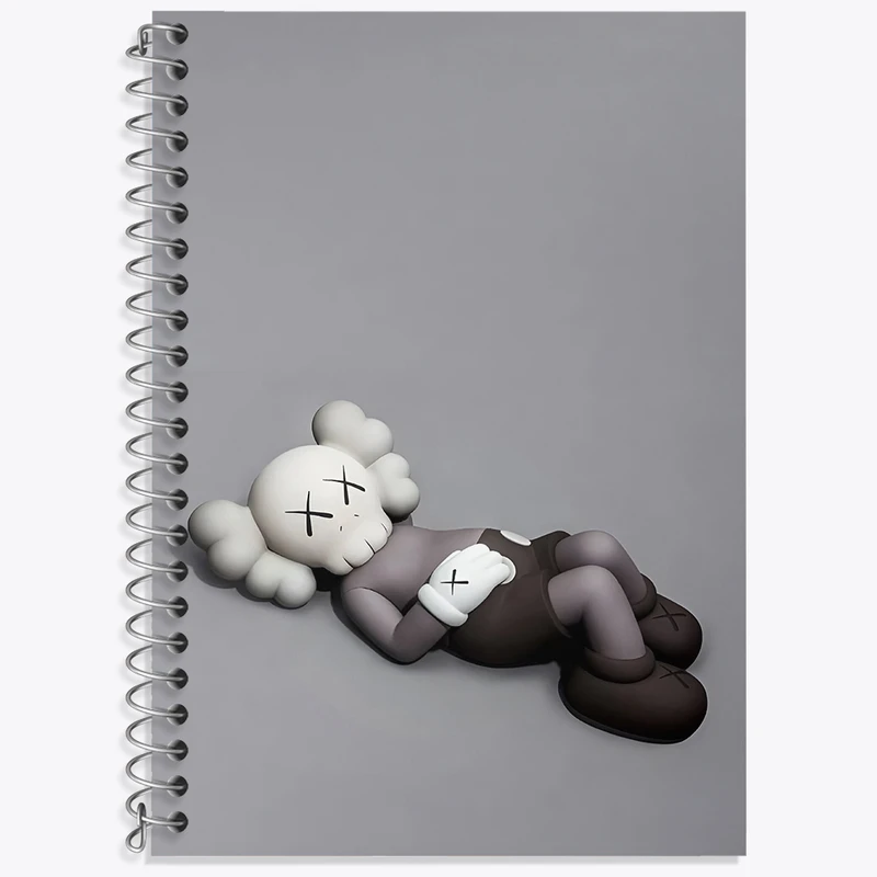 دفتر زبان دوخط 50 برگ خندالو طرح عروسک کاز (kaws) کد F3990