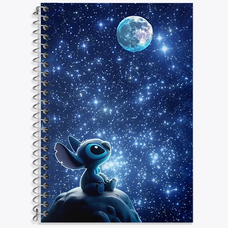 دفتر زبان 50 برگ خندالو مدل سه خط طرح استیچ (Stitch) کد F14393