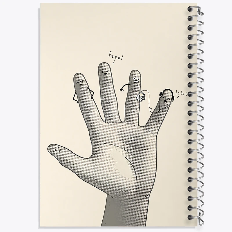 دفتر مشق 50 برگ خندالو طرح پنج انگشت دست کد N8320