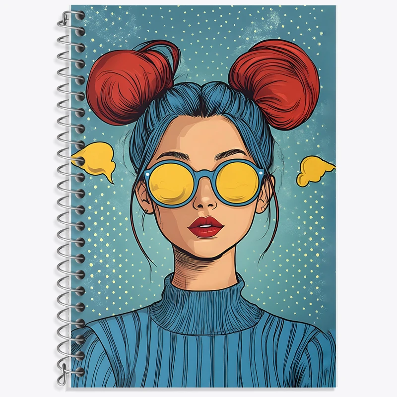 دفتر زبان 50 برگ خندالو مدل دو خط طرح دخترانه کد F10450