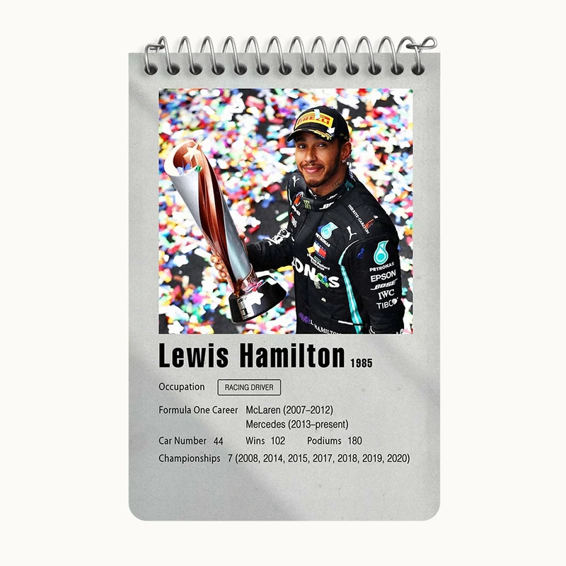 دفتر یادداشت 50 برگ خندالو طرح لوییس همیلتون (Lewis Hamilton) کد F11244