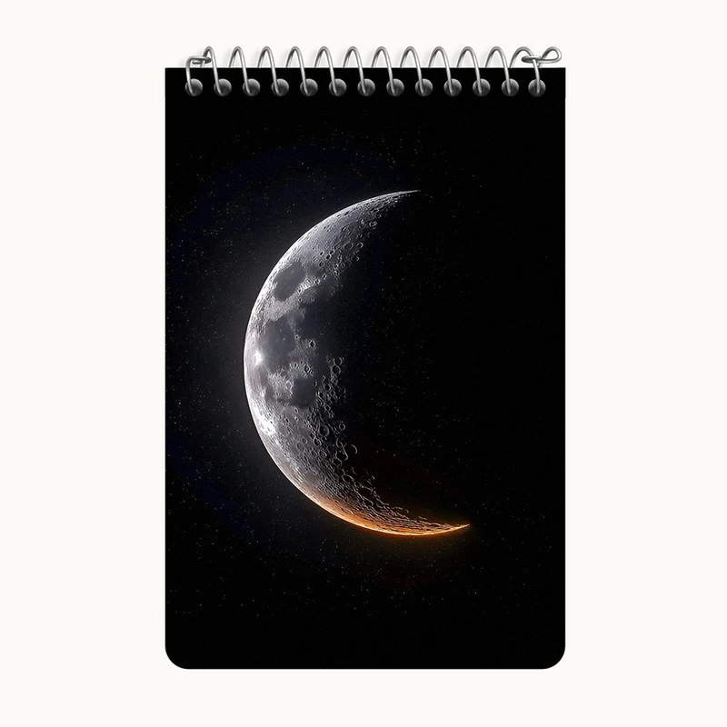 دفتر یادداشت 50 برگ خندالو طرح ماه (Moon) کد F12872