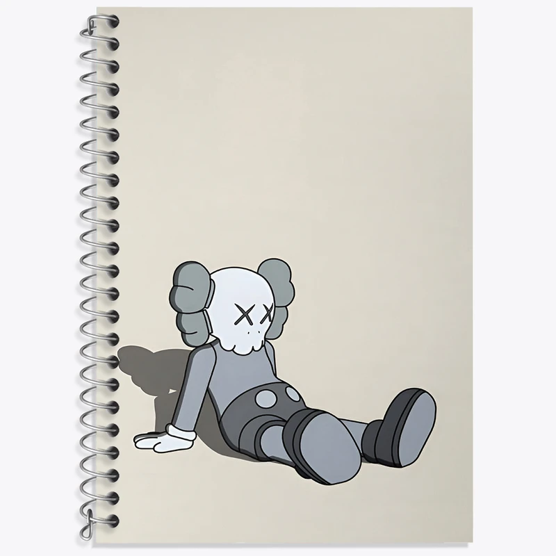 دفتر زبان دوخط 50 برگ خندالو طرح عروسک کاز (kaws) کد F3994