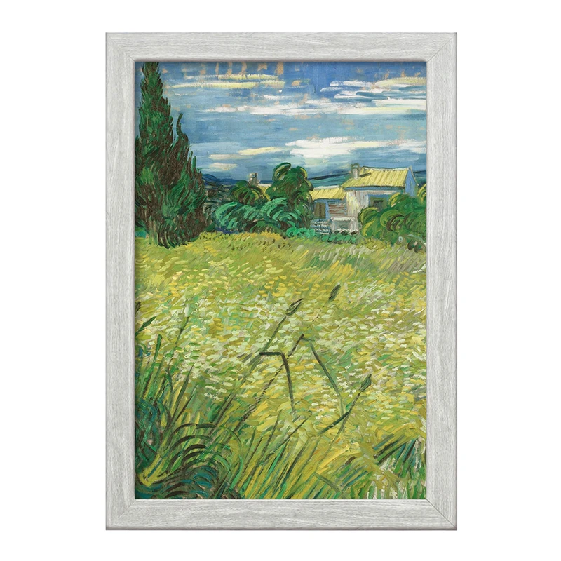 تابلو خندالو طرح گندم زار سبز با سرو ونسان ونگوگ (Van Gogh) کد 36797