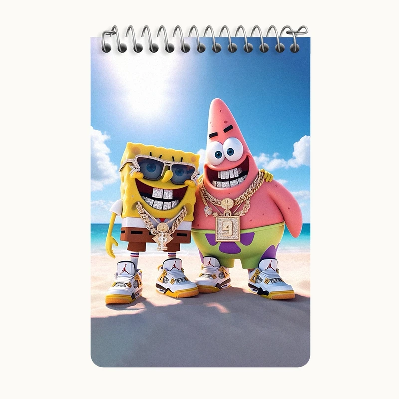دفتر یادداشت 50 برگ خندالو طرح باب اسفنجی و پاتریک کد F4407