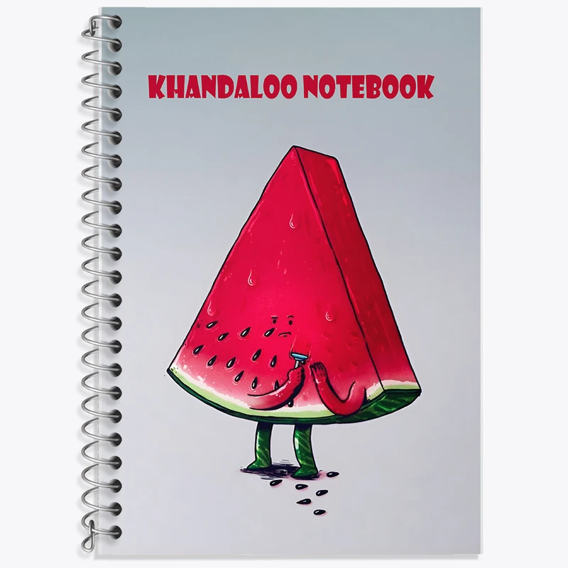 دفتر زبان 50 برگ خندالو مدل دو خط طرح هندوانه بامزه کد N7376