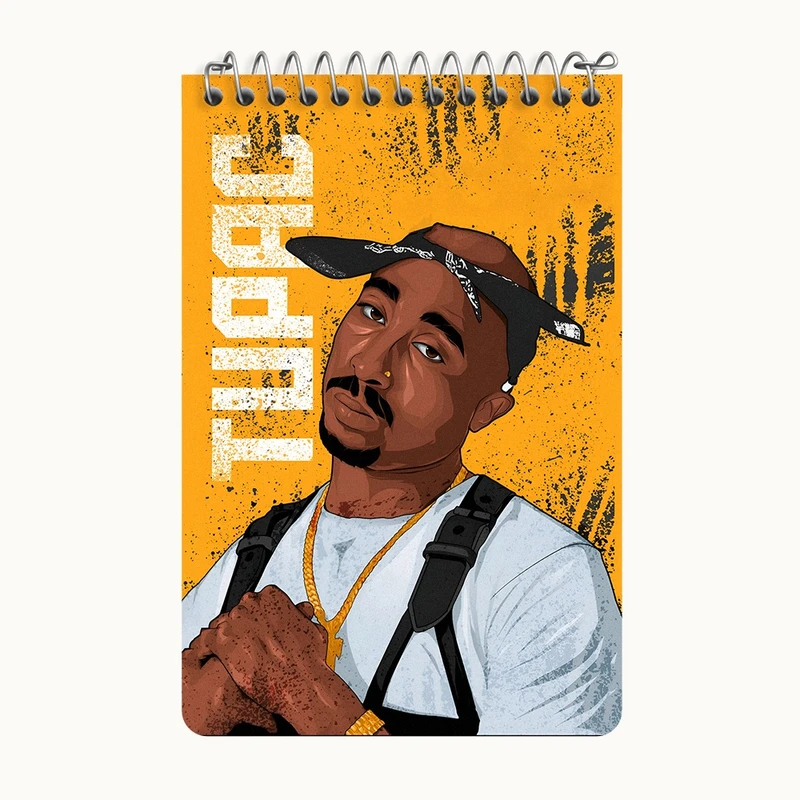 دفتر یادداشت 50 برگ خندالو طرح توپاک (Tupac) کد F4634