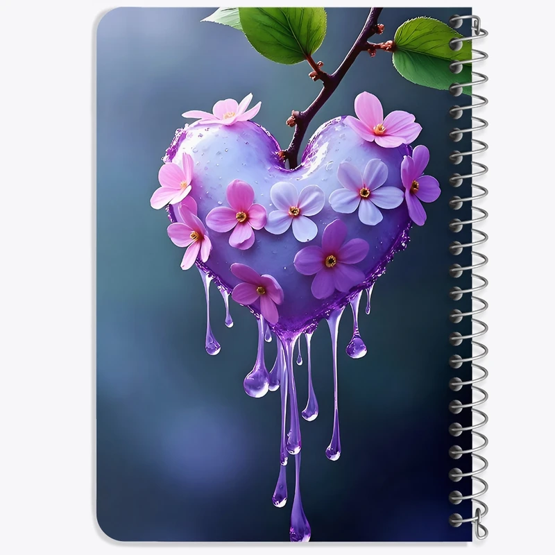 دفتر یادداشت 50 برگ خندالو طرح شکوفه قلبی کد F9461