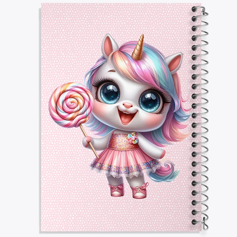 دفتر شطرنجی 50 برگ خندالو طرح اسب تک شاخ کیوت کد F3616