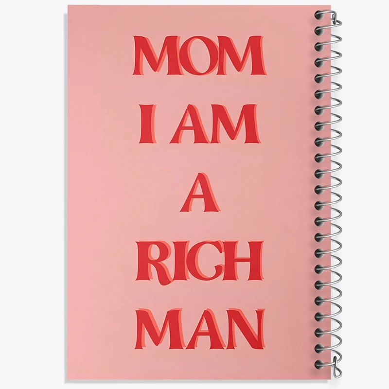 دفتر ژورنال نویسی 50 برگ خندالو مدل نقطه ای طرح Mom I Am A Rich Man کد F4081