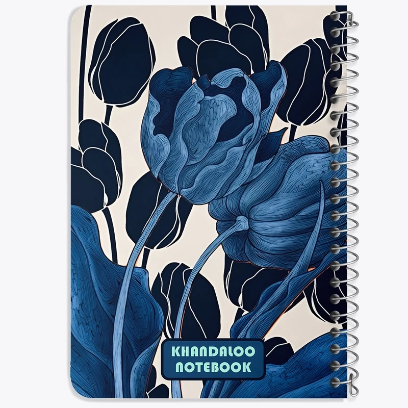 دفتر یادداشت 50 برگ خندالو طرح گل سورمه ای کد N6105