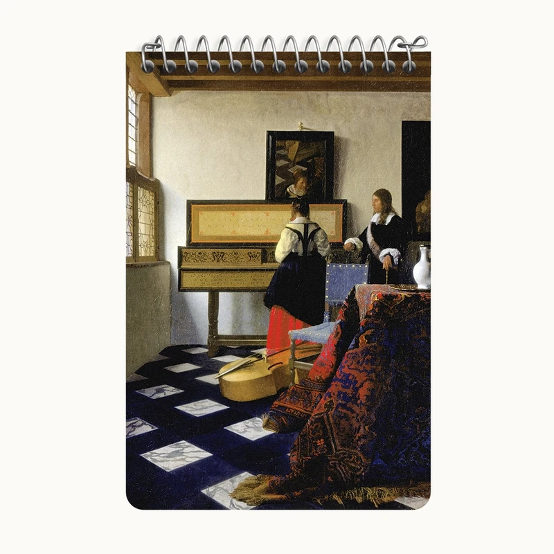 دفتر یادداشت 50 برگ خندالو طرح نقاشی کلاس موسیقی اثر یوهانس فرمیر کد F12431