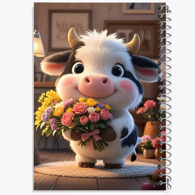 دفتر مشق 100 برگ خندالو طرح گاو بامزه کد F9295