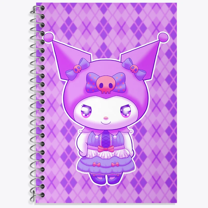 دفتر زبان دوخط 50 برگ خندالو طرح کرومی (Kuromi) کد N7803