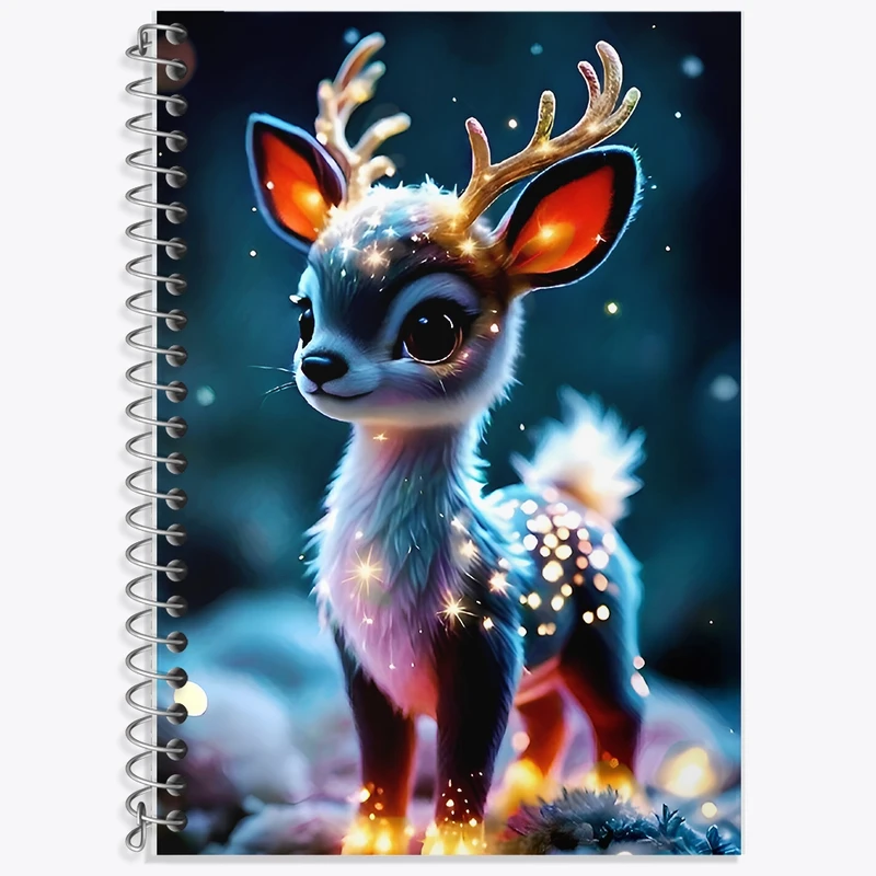 دفتر زبان 50 برگ خندالو مدل سه خط طرح گوزن کیوت کد F9915