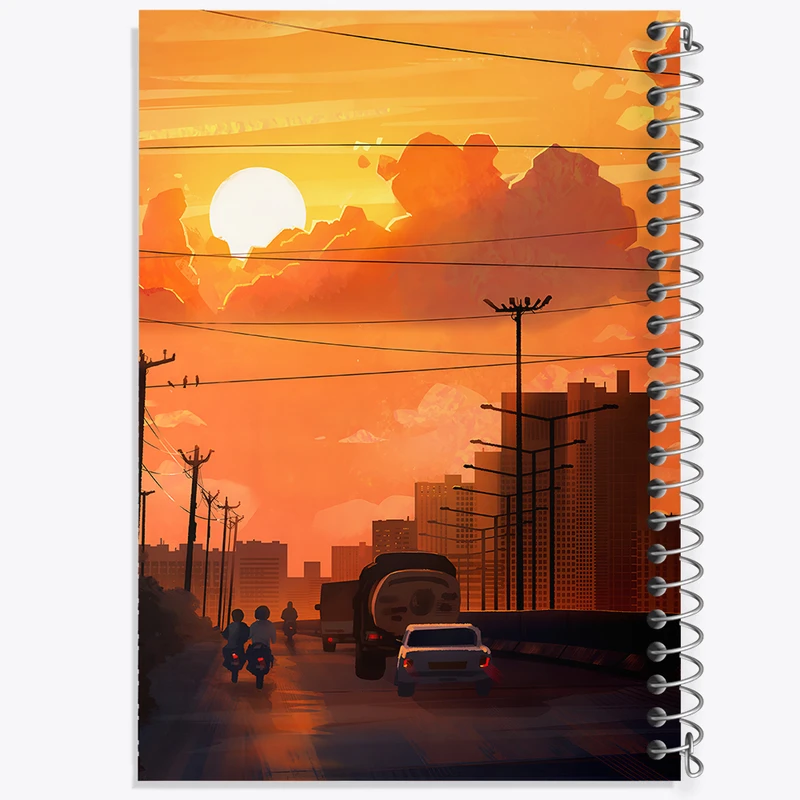 دفتر نقاشی 50 برگ خندالو طرح غروب در خیابان کد F12553