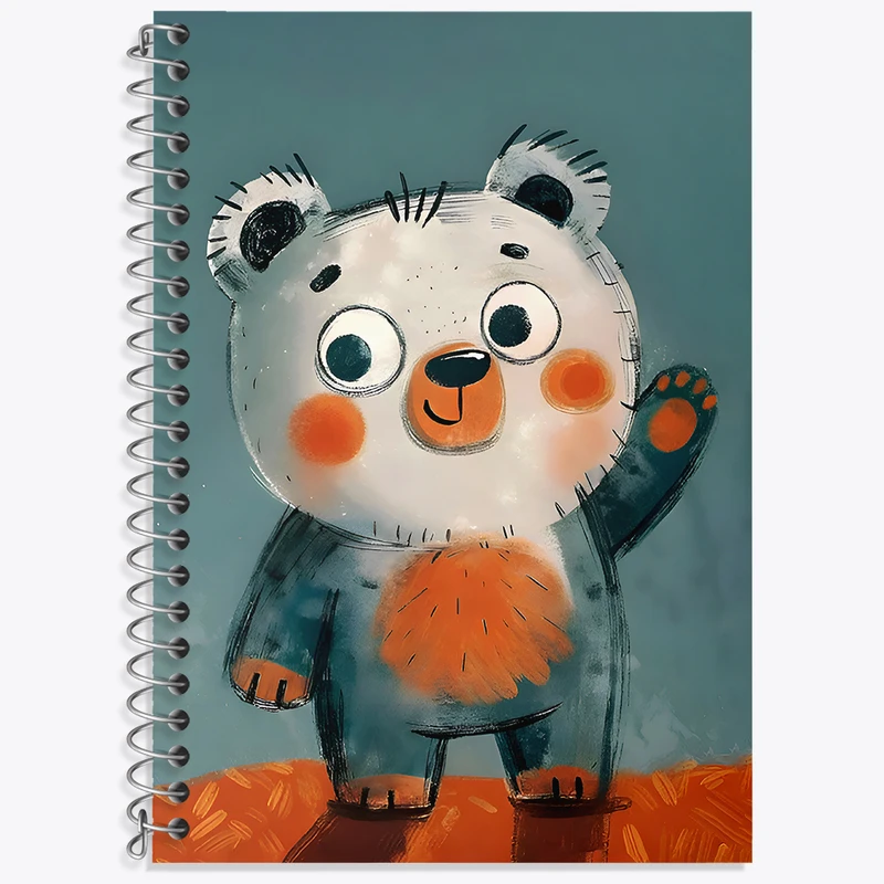 دفتر زبان 50 برگ خندالو مدل دو خط طرح خرس بامزه کد N6640