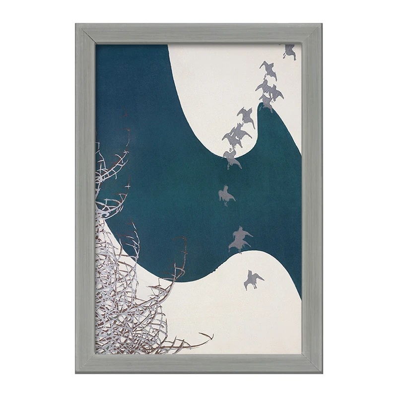 تابلو خندالو طرح نقاشی پرندگان ساکن در زیستگاه اثر کامی ساکا سکا کد F12296