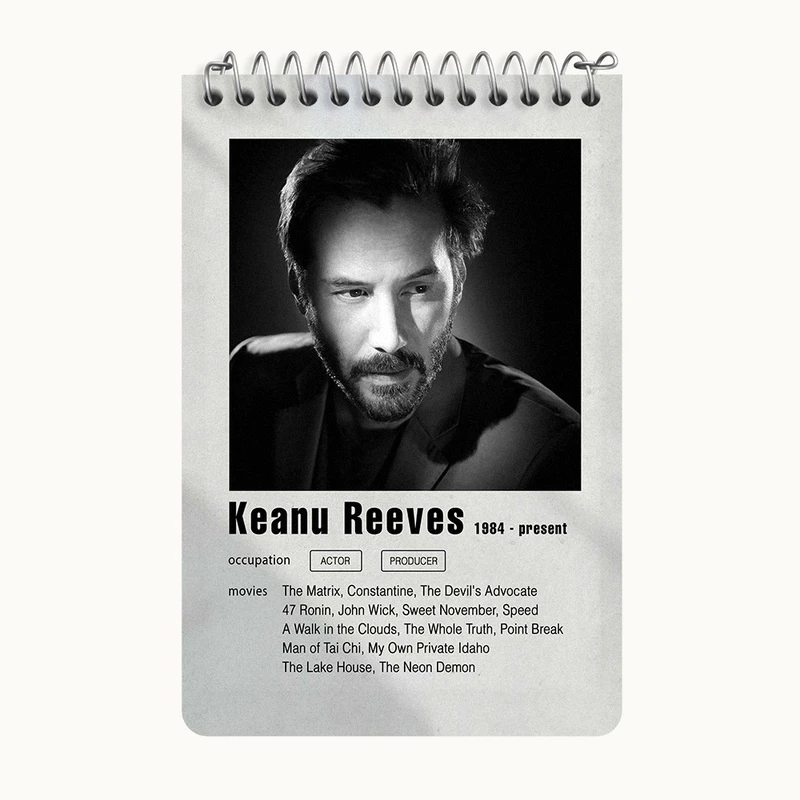 دفتر یادداشت 50 برگ خندالو طرح کیانو ریوز (Keanu Reeves) کد F11208