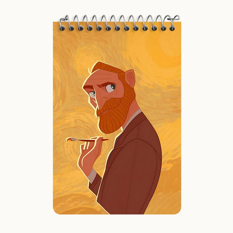 دفتر یادداشت 50 برگ خندالو طرح ونسان ونگوگ کد F7314