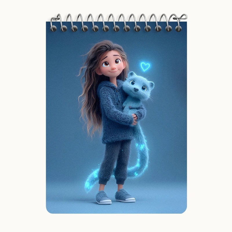 دفتر یادداشت 50 برگ خندالو طرح دخترانه فانتزی کد N9410