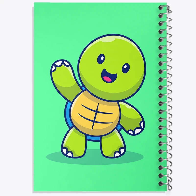 دفتر طراحی 50 برگ خندالو طرح حیوانات بامزه لاکپشت کد 29635