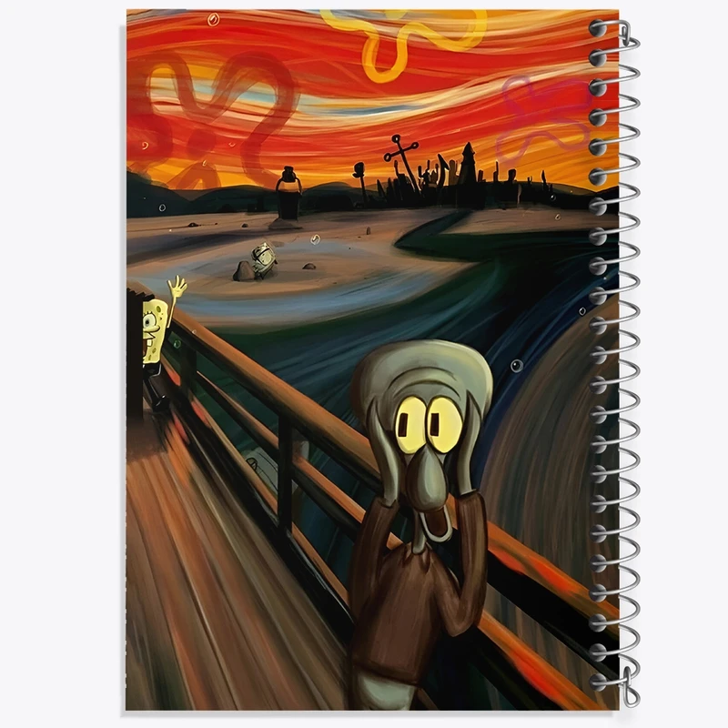 دفتر ژورنال نویسی 50 برگ خندالو مدل نقطه ای طرح باب اسفنجی کد F4089