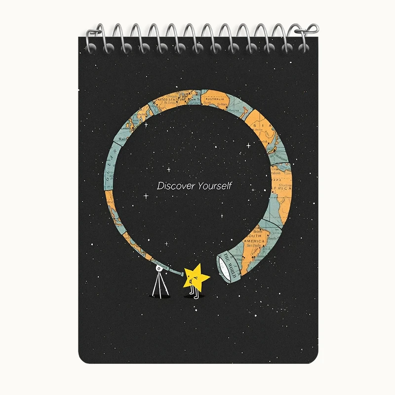 دفتر یادداشت 50 برگ خندالو طرح Discover Yourself کد N4042