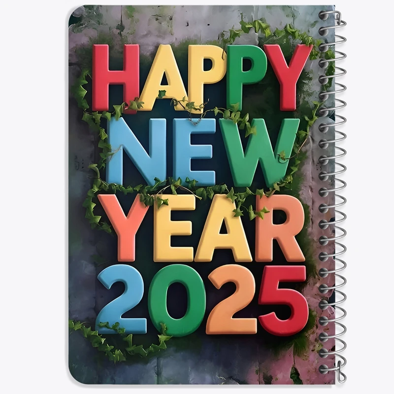 دفتر یادداشت 50 برگ خندالو طرح Happy New Year 2025 کد F7865