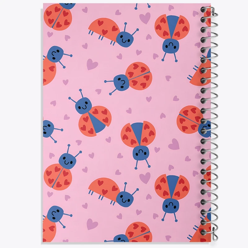 دفتر ژورنال نویسی 50 برگ خندالو مدل نقطه ای طرح پترن کفشدوزکی کد N8954