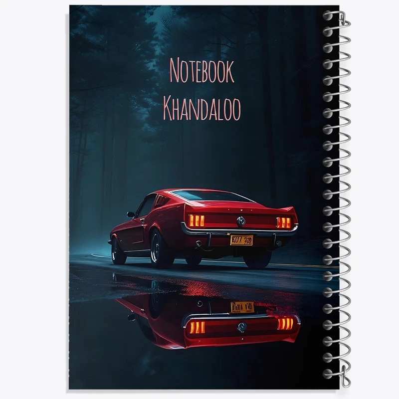 دفتر طراحی 50 برگ خندالو طرح ماشین اسپرت (Red Mustang) کد N7519