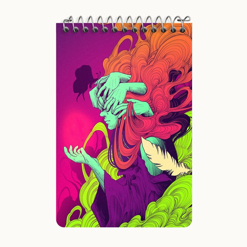 دفتر یادداشت 50 برگ خندالو طرح انتزاعی کد F4767