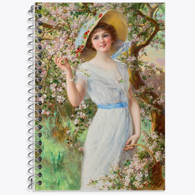 دفتر نت موسیقی 50 برگ خندالو طرح نقاشی شکوفه گیلاس اثر امیلی ورنون کد F12217