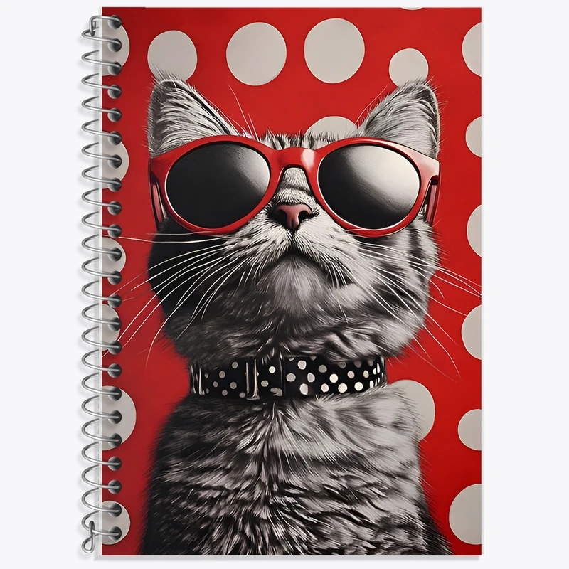 دفتر زبان 50 برگ خندالو مدل دو خط طرح گربه کد F11857