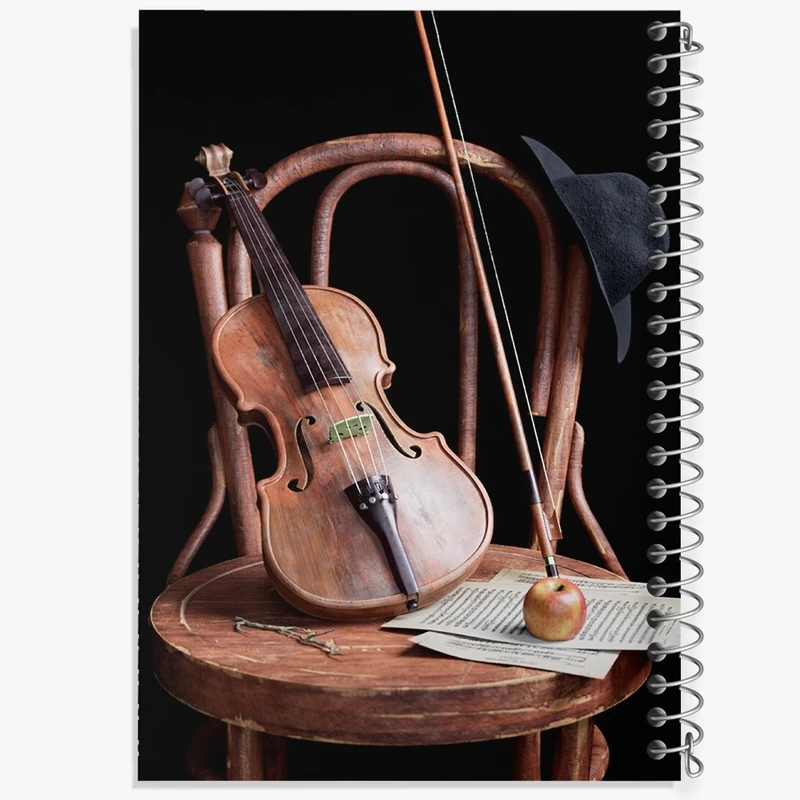دفتر طراحی 50 برگ خندالو طرح ویولن کد F313