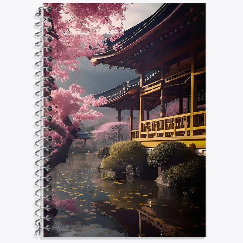 دفتر نت موسیقی 50 برگ خندالو طرح کلبه ژاپنی کد F9964