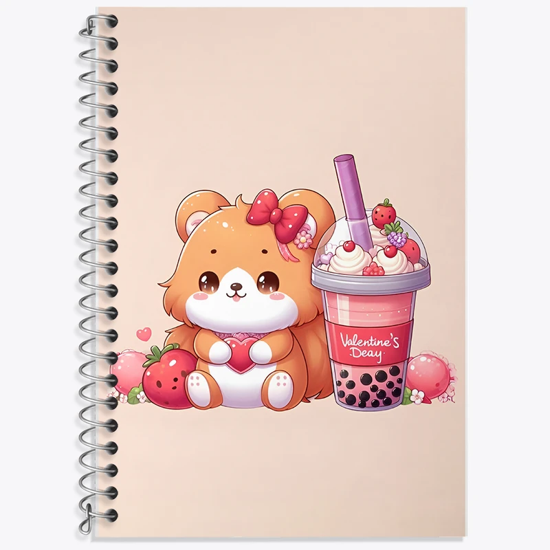 دفتر زبان 50 برگ خندالو مدل دو خط طرح خرس کوچولو کد F11106