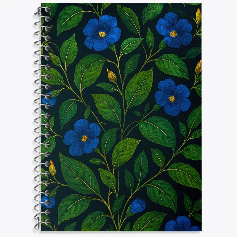 دفتر زبان 50 برگ خندالو مدل سه خط طرح پترن گل کد N8857