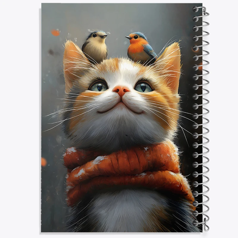 دفتر نقاشی 50 برگ خندالو طرح گربه و پرنده کد F4333