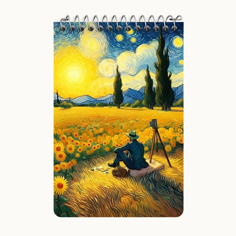دفتر یادداشت 50 برگ خندالو طرح ونسان ونگوگ کد F5082
