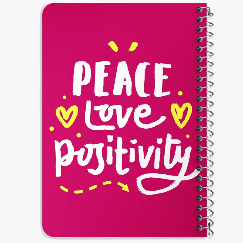 دفتر یادداشت 50 برگ خندالو طرح Peace Love Positivity کد F1501