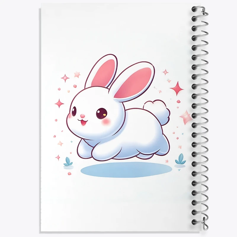 دفتر طراحی 50 برگ خندالو طرح خرگوش بامزه کد N3351