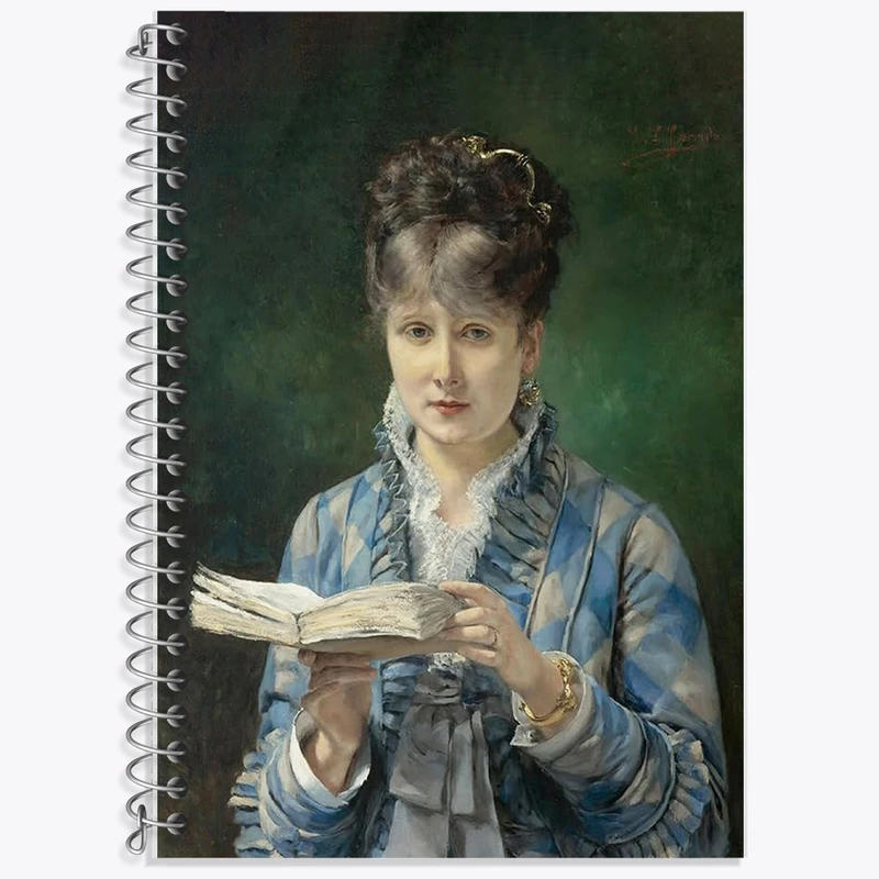 دفتر زبان 50 برگ خندالو مدل دو خط طرح نقاشی مطالعه کننده اثر ادواردو لئون گاریدو کد F12133