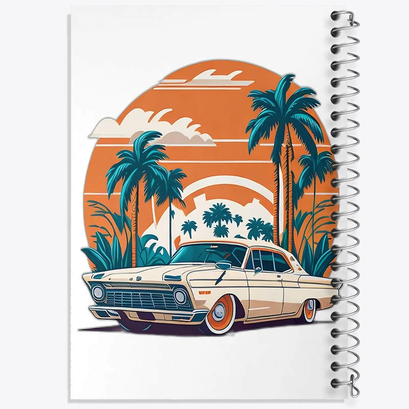 دفتر مشق 100 برگ خندالو طرح ماشین کلاسیک کد F4111