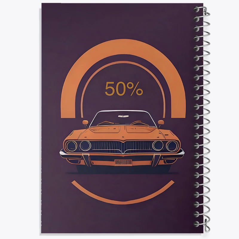 دفتر مشق 50 برگ خندالو طرح ماشین کلاسیک کد F10438