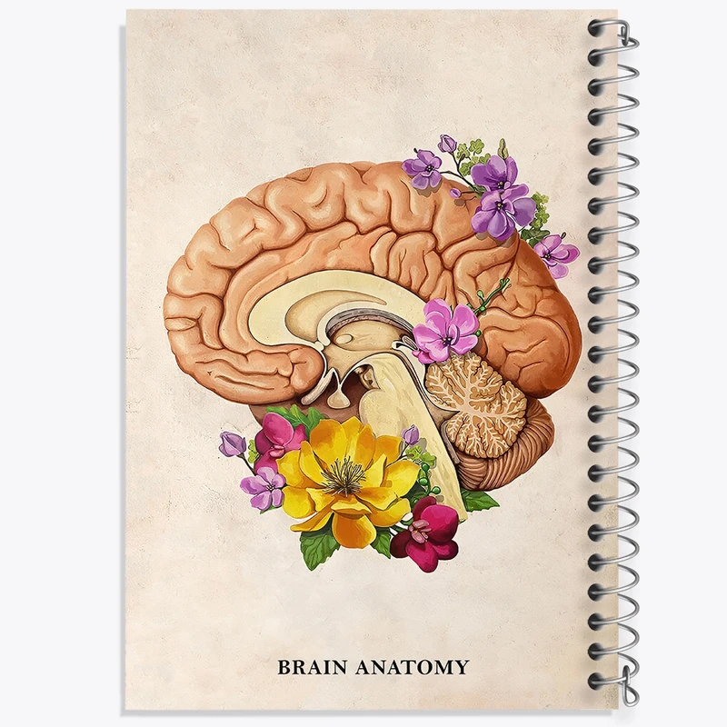 دفتر ژورنال نویسی 50 برگ خندالو مدل نقطه ای طرح آناتومی مغز (Brain Anatomy) کد F14028