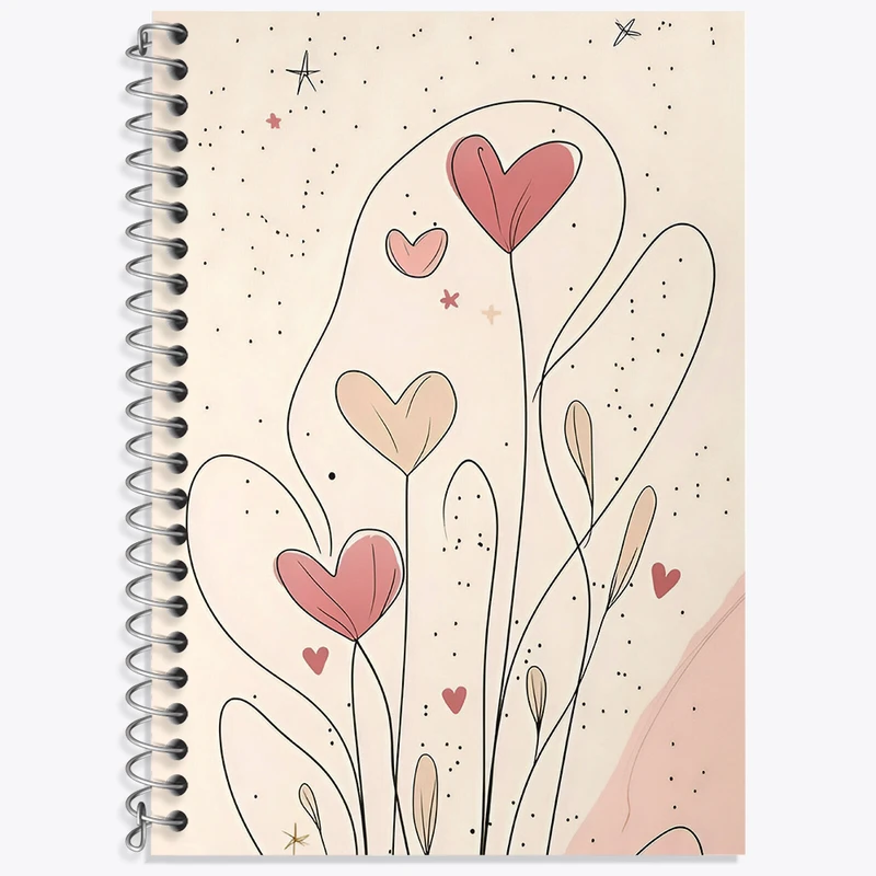 دفتر زبان 50 برگ خندالو مدل دو خط طرح قلب کد N8501